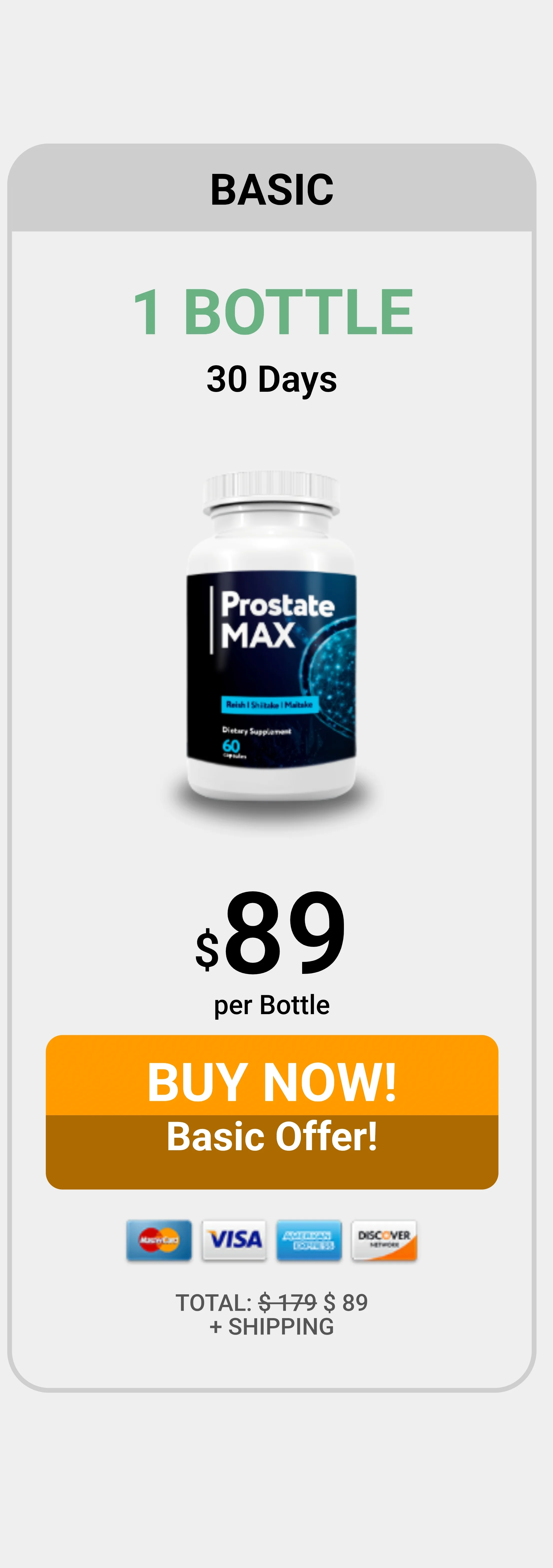 Prostate Max™ 1 bottle pricing